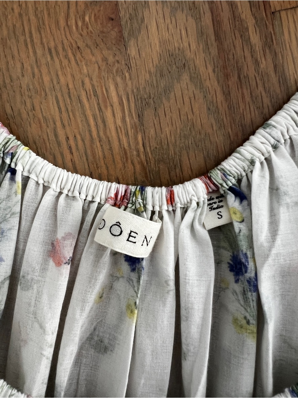Doen DÔEN Quinley Dress Painted Bouquet White Organic Cotton Maternity NWOT S - Picture 2 of 7